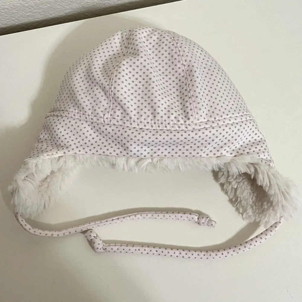 Baby & Child Restoration Hardware Pink Polka Dot Trapper Hat Baby Girl 0-12 Mos